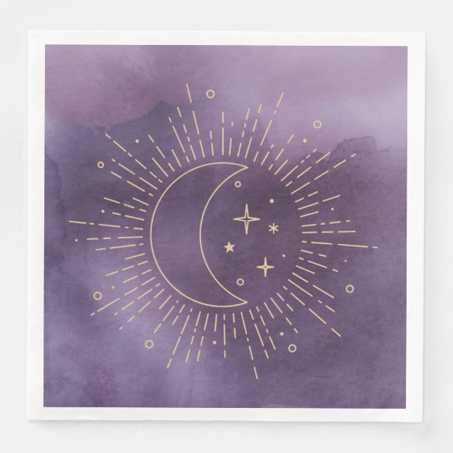 Serviette En Papier Soleil et Lune (Devant)