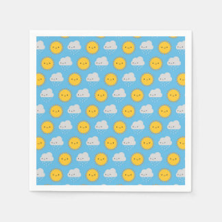 Serviette En Papier Soleil et pluie Kawaii