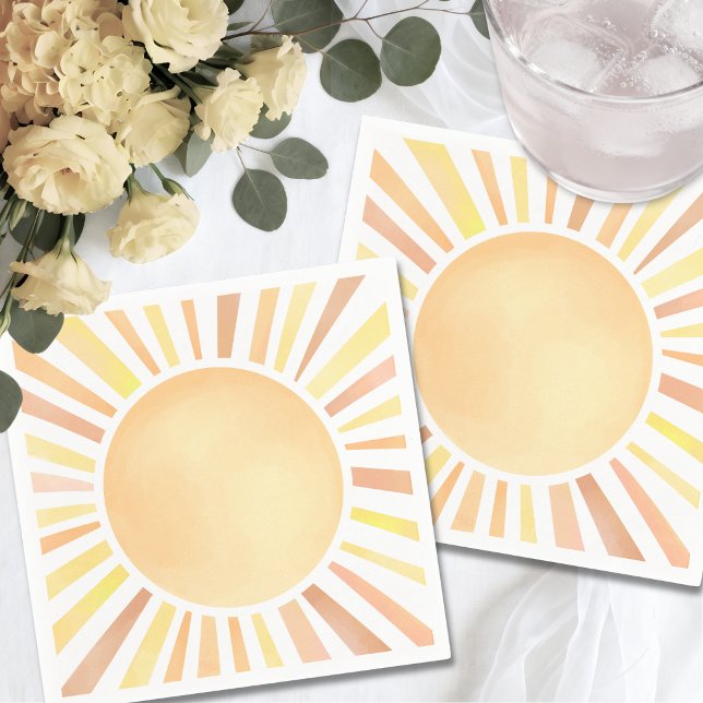 Serviette En Papier Soleil Jaune Orange Soleil (Sunshine Yellow Orange Sun Napkins )