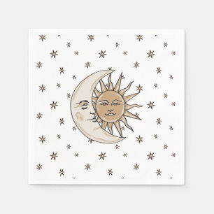 Serviette En Papier Soleil, Lune et étoiles