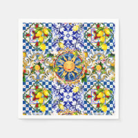 soleil sicilien, citron, carreaux méditerranéens,