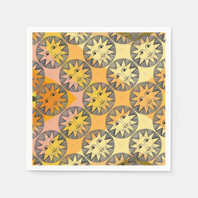 Serviette En Papier Soleil souriant (Devant)
