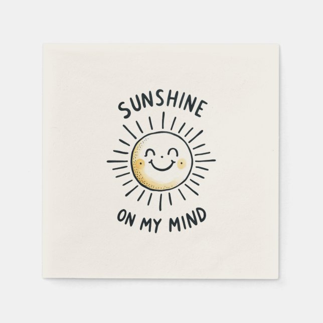 Serviette En Papier Soleil Sur Mon Esprit (Devant)