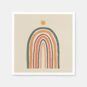 Serviette En Papier Soleil sur un arc-en-ciel