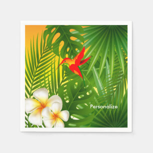 Serviette En Papier Soleil tropical avec un colibri