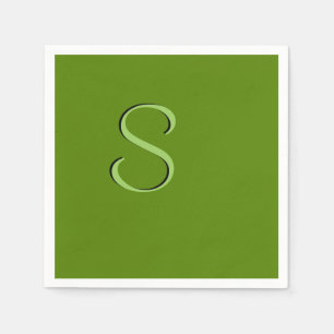 Serviette En Papier Solid Avocado vert initialisé