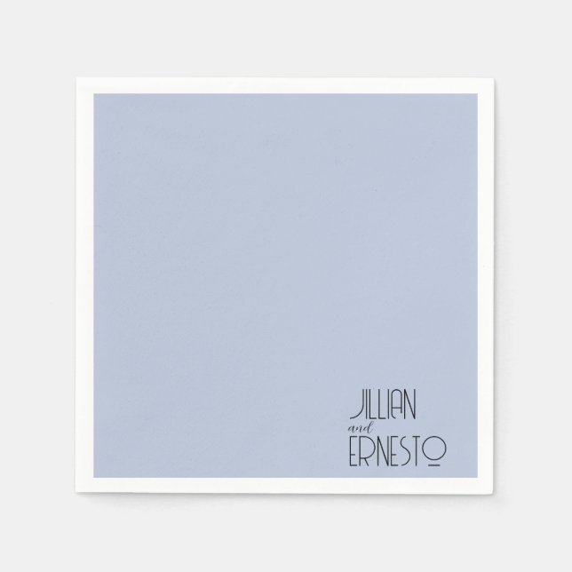 Serviette En Papier Solide Milieu bleu Lily de la Vallée Personnalisé (Devant)