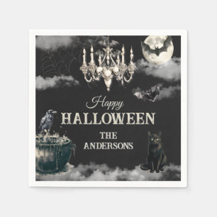 Serviette En Papier Sombre Fête Annuelle d'Halloween Crâne Gothique Vi