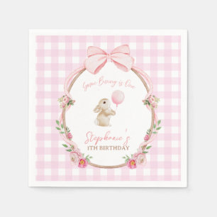 Serviette En Papier Some Bunny is One Lapin de premier anniversaire ro