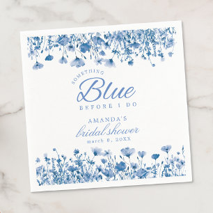Serviette En Papier Something Blue Before I Do Floral Bridal Shower