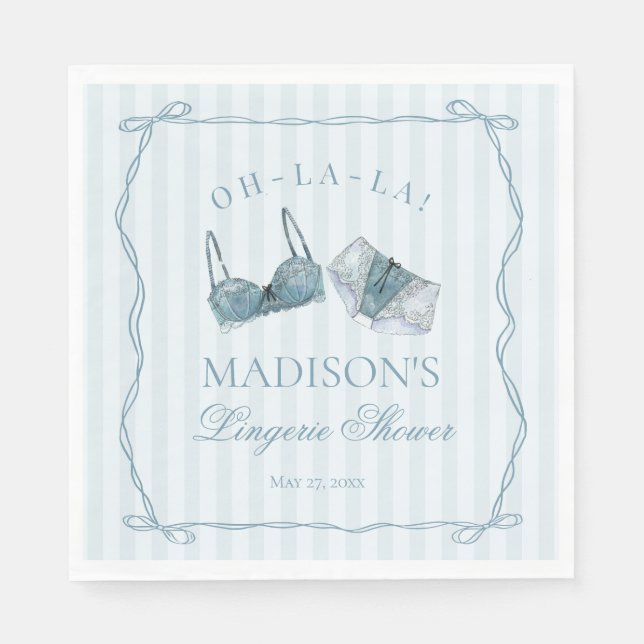 Serviette En Papier Something Blue Lingerie Shower Bachelorette Party (Devant)