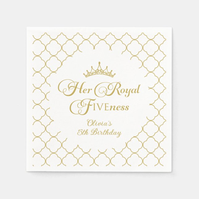 Serviette En Papier Son Altesse Fiveness Princesse d'Or 5e Anniversair (Devant)