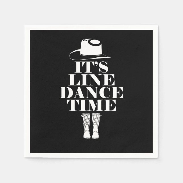 Serviette En Papier Son Line Dance Time Line Dancing Music Boots Cadea (Devant)