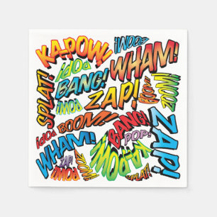 Serviette En Papier Sons de bande dessinée rétro amusants