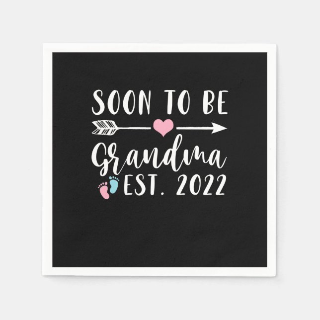 Serviette En Papier Soon To Be Grandma 2022 Mother's Day (Devant)