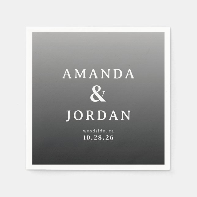 Serviette En Papier Sophisticated Gray Minimalist Typographic (Devant)