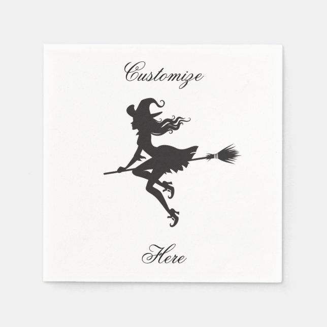 Serviette En Papier Sorcière Broom Halloween Thunder_Cove (Devant)