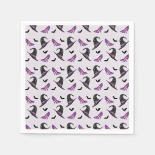 Serviette En Papier Sorcière Casquette avec chaussures violet Motif Ha
