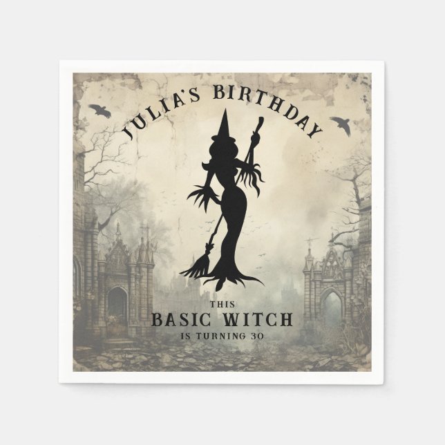 Serviette En Papier Sorcière de base Femmes modernes Halloween (Devant)