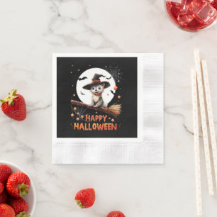 Serviette En Papier Sorcière de bonbons de chien de chiot drôle Hallow