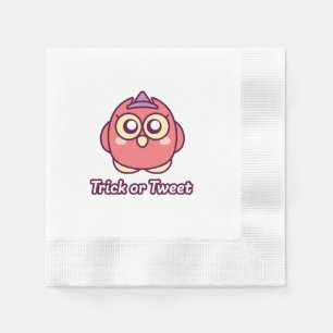 Serviette En Papier Sorcière de chouette mignonne Halloween amoureux d