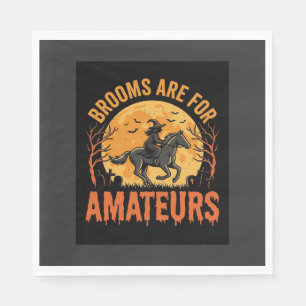 Serviette En Papier Sorcière de Halloween Cavalier Cheval Balais Sont