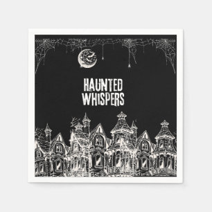 Serviette En Papier Sorcière effrayante d'Halloween, maison hantée, lu