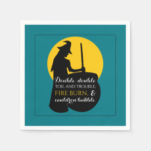 Serviette En Papier Sorcière et Lune magique sort Napkin