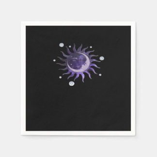 Serviette En Papier Sorcière gothique Whimsigothique Soleil Et Lune