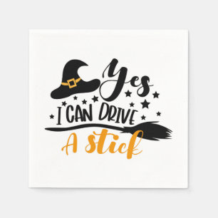 Serviette En Papier Sorcière Halloween Oui Je Peux Conduire Un Bâton