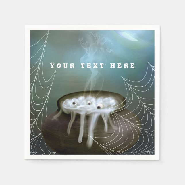 Serviette En Papier Sorcières brassent Ghosts Halloween Party Cauldron (Devant)