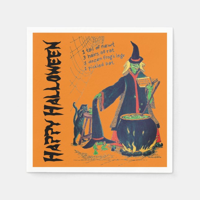 Serviette En Papier Sorcières Cauldron Brew Halloween Napkins (Devant)