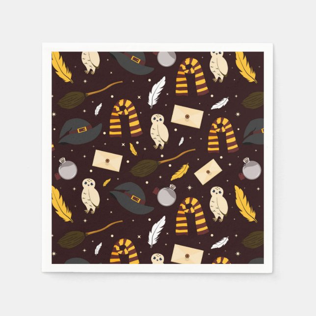 Serviette En Papier Sorcières, sorciers et Motif magique (Devant)