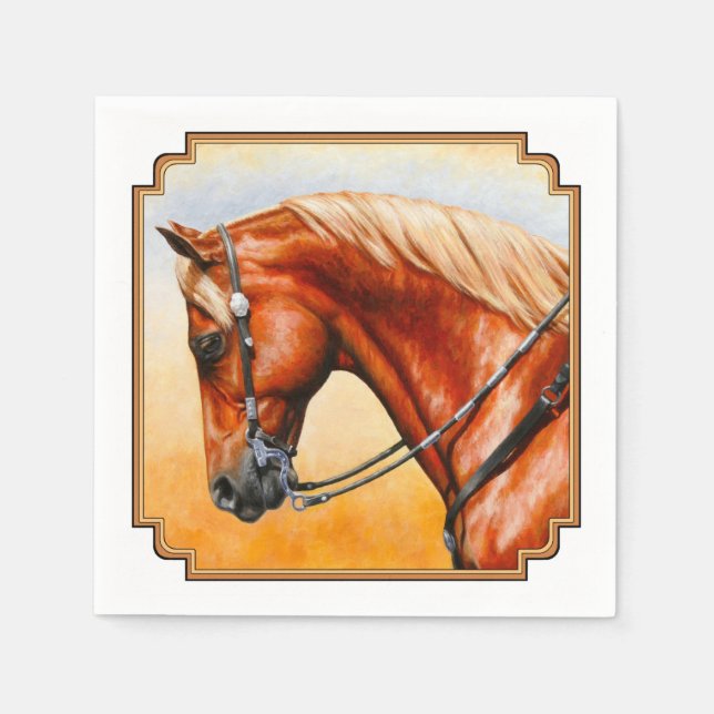 Serviette En Papier Sorrel Ouest Plaisir Quarter Cheval (Devant)