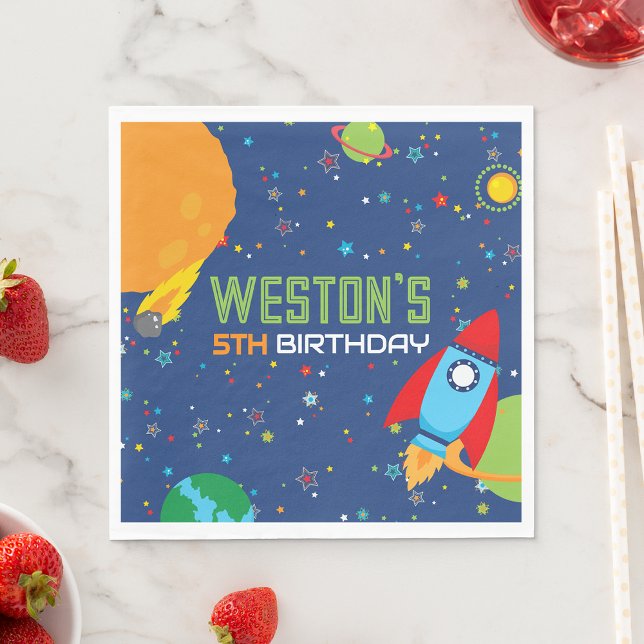 Serviette En Papier Sortez de ce monde de l'espace Anniversaire (Out of This World Space Birthday Party Napkins)