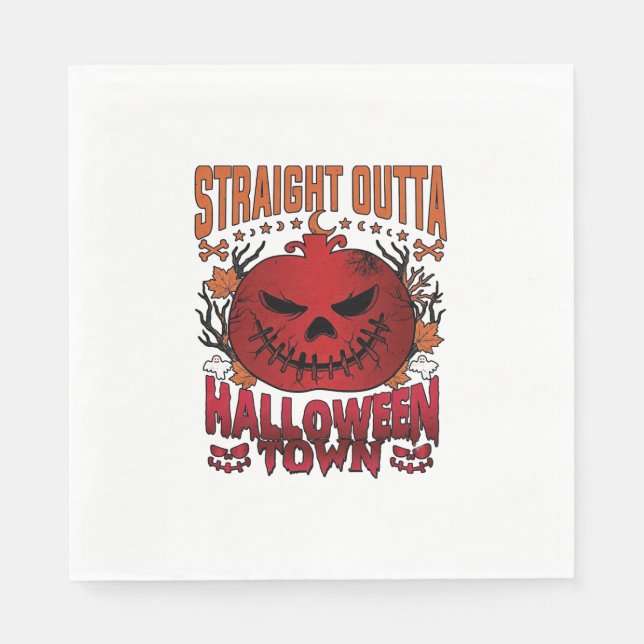 Serviette En Papier Sortis d'Halloween Town Fantômes de citrouille rou (Devant)