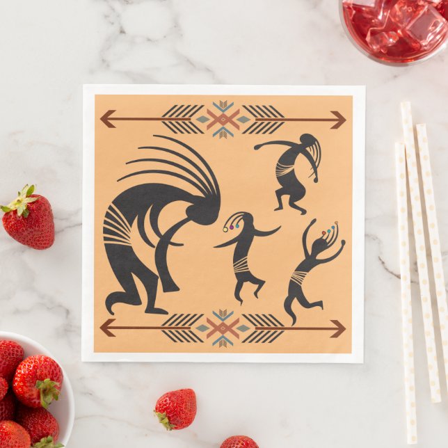 Serviette En Papier Sothwestern Dancing Party Kokopelli Napkins (En situation)