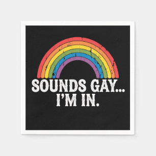 Serviette En Papier Sounds Gay I'm In Rainbow LGBTQ Vintage Retro