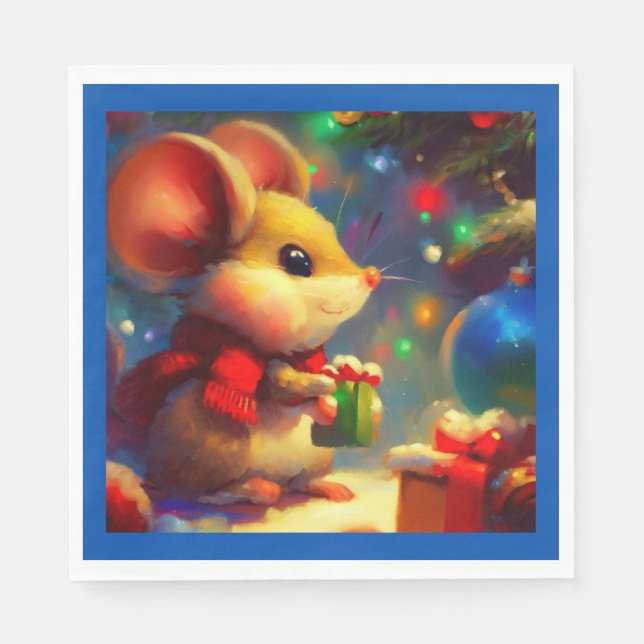 Serviette En Papier Souris de Noël 2 (Devant)