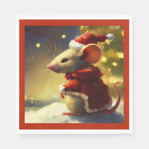 Serviette En Papier Souris de Noël 4