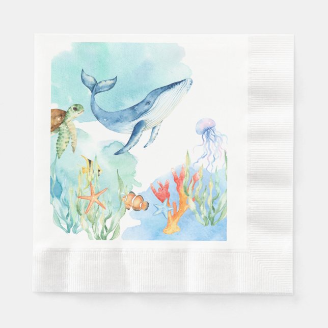 Serviette En Papier Sous la mer (Devant)