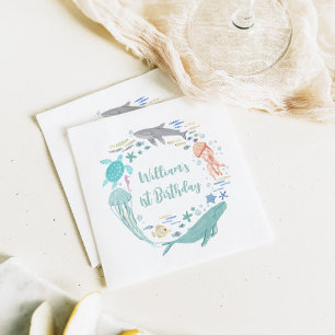 Serviette En Papier Sous la mer 1er anniversaire