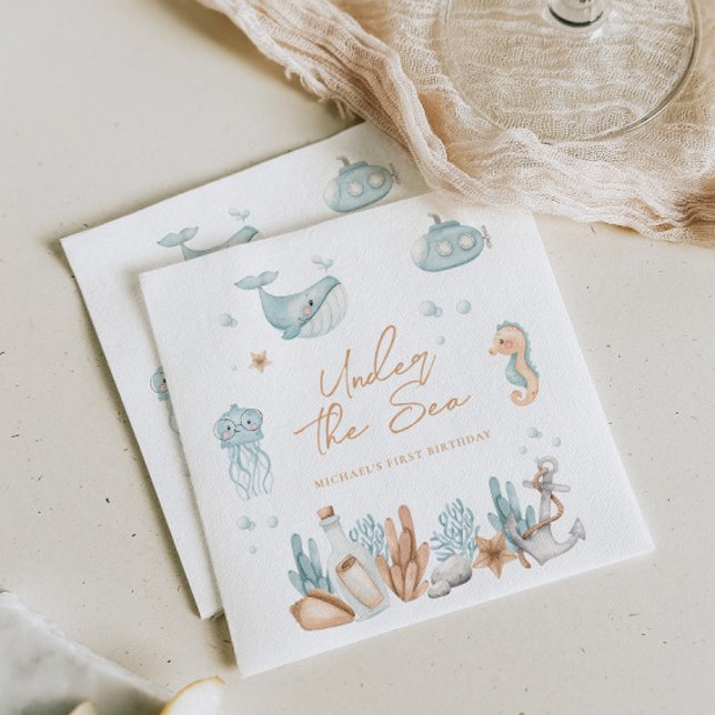 Serviette En Papier Sous la mer Anniversaire (Créateur téléchargé)