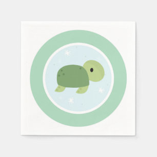 Serviette En Papier Sous la tortue de fête d'anniversaire de mer