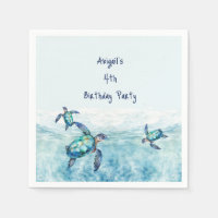 Sous la tortue de mer fête d'anniversaire