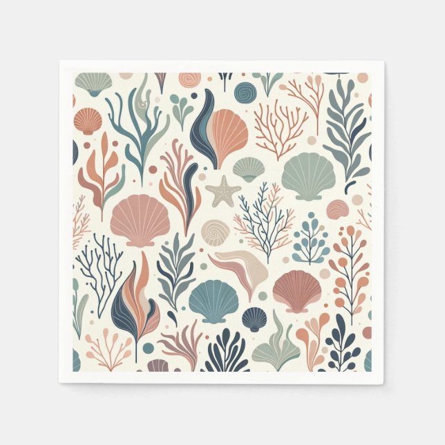 Serviette En Papier Sous l'Anniversaire de la mer, Motif de Whispers O (Devant)