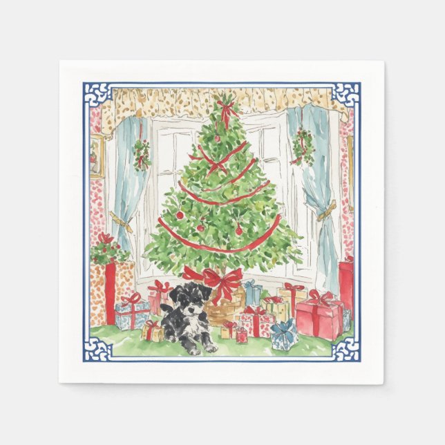 Serviette En Papier Sous l'arbre de Noël (Devant)