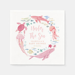Serviette En Papier Sous Le Baby shower Sea Girl