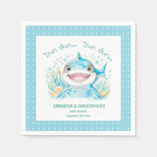 Serviette En Papier Sous le Baby shower Sea Shark Blue Boy