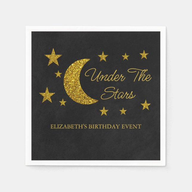 Serviette En Papier Sous les étoiles Anniversaire (Devant)
